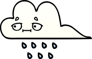 pente ombragé dessin animé de une pluie nuage png