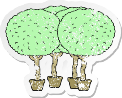 retro distressed sticker of a cartoon trees png