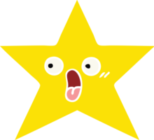 plat Couleur rétro dessin animé de une or étoile png