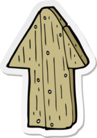 pegatina de una flecha de dirección de madera de dibujos animados png