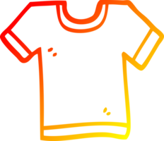 warm gradient line drawing of a cartoon tee shirt png