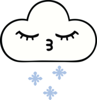 cute cartoon of a snow cloud png