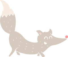 flat color illustration of little wolf png