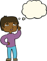 cartoon boy with question with thought bubble png