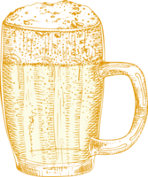 mano disegnato schizzo bicchiere di birra Vintage ▾ design sbarra, ristorante, bar menù isolato sfondo. grafico arte creativo modello per volantino, striscione, manifesto png
