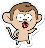 sticker of a cartoon shocked monkey png