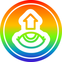 ojo mirando arriba icono con arco iris degradado terminar png