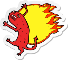 sticker of a cartoon monster on fire png