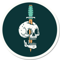 sticker of tattoo in traditional style of a skull png