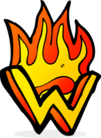 cartoon flaming letter png