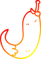 warm Gradient Linie Zeichnung von ein Karikatur Chili Pfeffer png