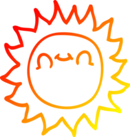 warm gradient line drawing of a cartoon sunshine png