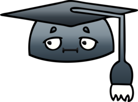 gradient shaded cartoon of a graduation hat png