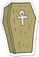 sticker of a cartoon spooky coffin png