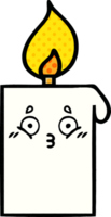 comic book style cartoon of a lit candle png