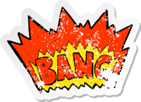 retro distressed sticker of a cartoon explosion png