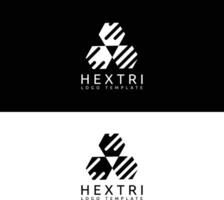 árbol hexágono logo modelo en negro y blanco color. vector