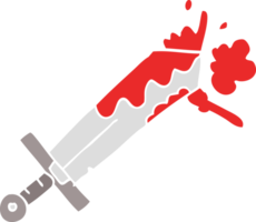 bloody flat color style cartoon sword png