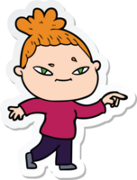 sticker of a cartoon woman png