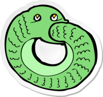 sticker of a cartoon snake eating own tail png