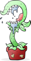 hand drawn cartoon carnivorous plant png