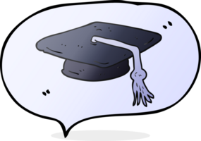 hand drawn speech bubble cartoon graduation cap png