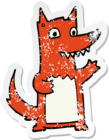 noodlijdende sticker van een tekenfilmwolf png