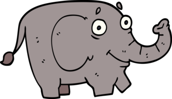 tecknad doodle rolig elefant png