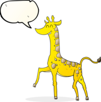 main tiré discours bulle dessin animé girafe png