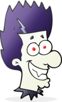 hand drawn cartoon grinning vampire png