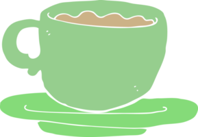 flat color style cartoon cup of tea png