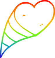 rainbow gradient line drawing of a cartoon love hearts png