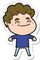 sticker of a cartoon friendly man png