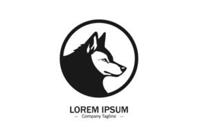 logo de un lobo cabeza icono silueta diseño en blanco antecedentes vector