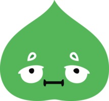 flat color retro cartoon of a expressional leaf png