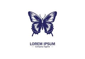 Logo of a butterfly icon silhouette design on white background vector