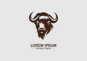 Logo of a buffalo icon silhouette design on white background vector