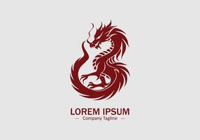 Logo of a Dragon icon silhouette isolated design on white background vector