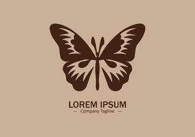 Logo of a butterfly icon silhouette design on light gray background vector