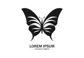 Logo of a butterfly icon silhouette design on white background vector