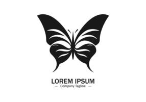 Logo of a butterfly icon silhouette design on white background vector