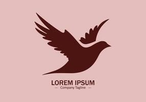 Logo of a sparrow icon silhouette design on light background vector