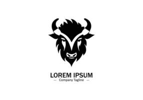 Logo of a bison icon silhouette design on white background vector