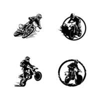 Logo of a dirt mud bike icon silhouette design on white background vector