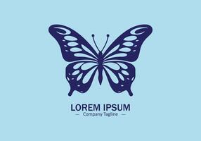 Logo of a butterfly icon silhouette design on light blue background vector