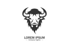 Logo of a bull icon silhouette isolated design on white background vector