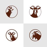 Logo of a goat icon silhouette design on white background vector