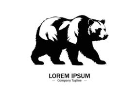 logo de un oso panda icono silueta diseño en blanco antecedentes vector