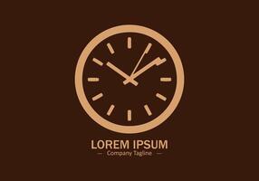 Logo of a wall clock icon silhouette design on brown background vector