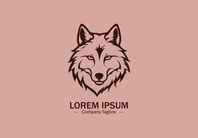 Logo of a wolf icon silhouette design on light background vector